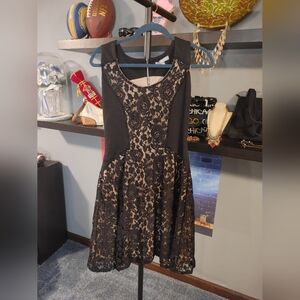 New York Collection Black Lace Dress, Size Medium